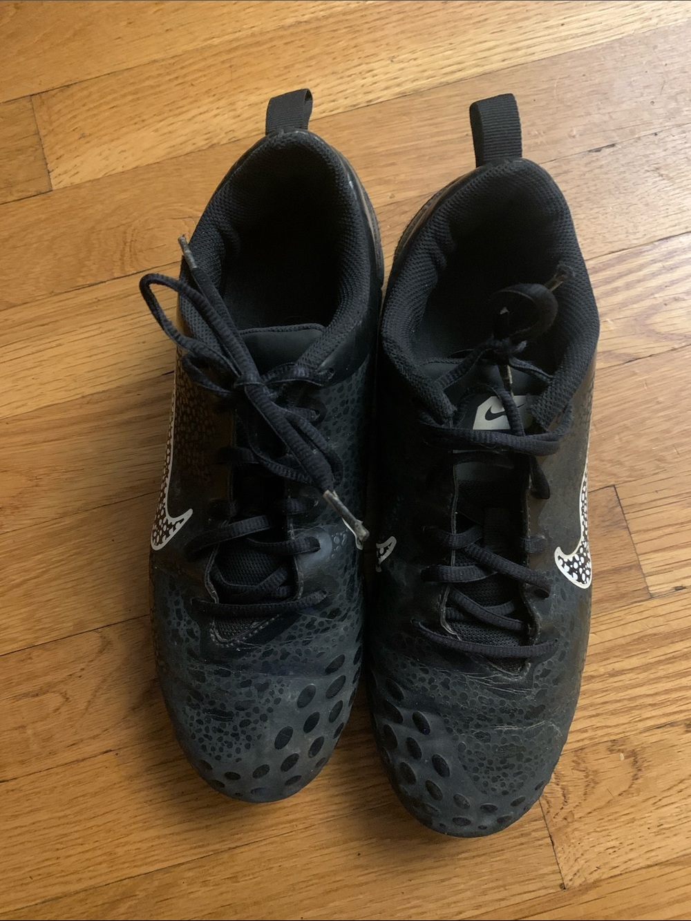 Nike Black Sneakers with White Swoosh Detail ladies Size 10